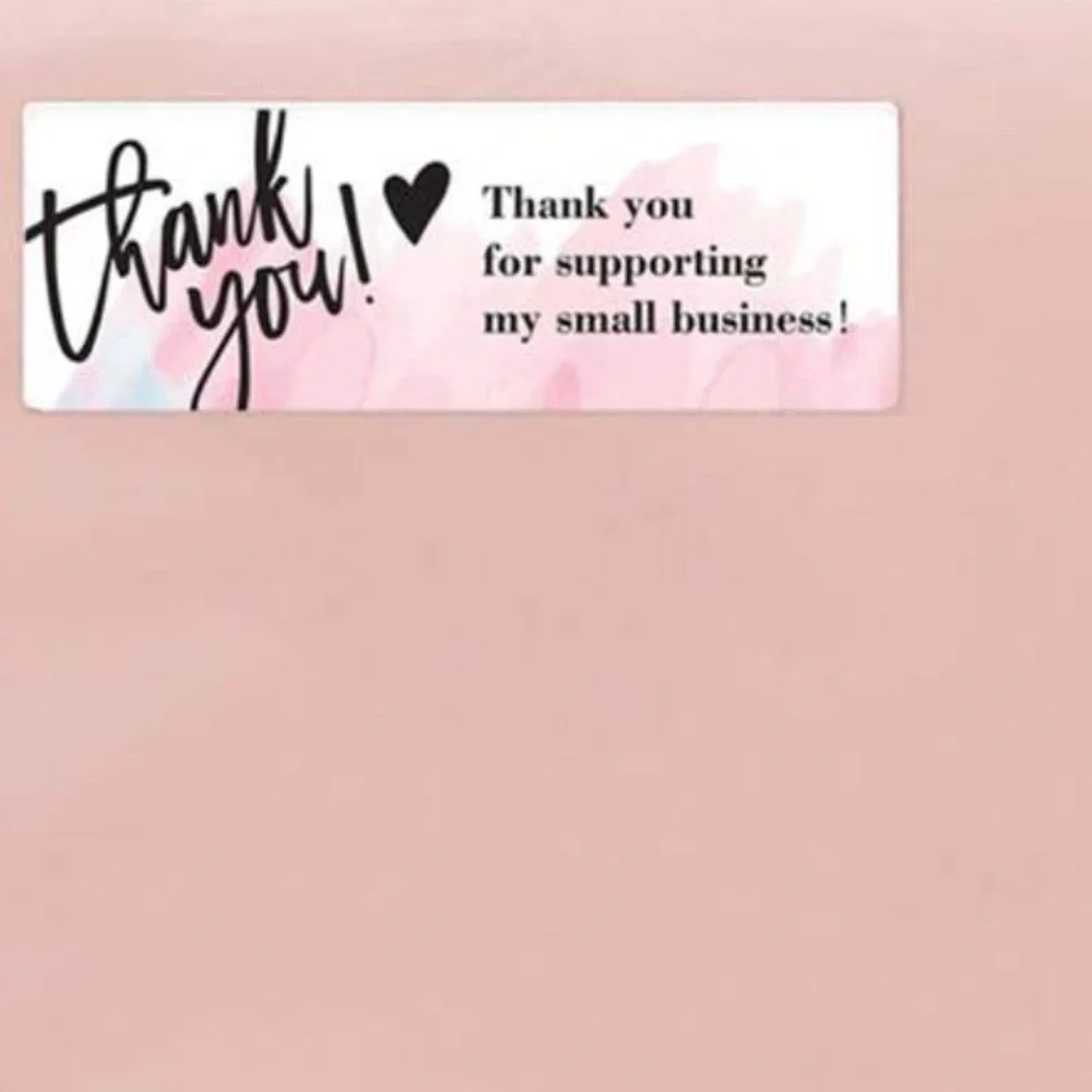 1 Roll 120pcs Thank You Stickers, Rectangular Shape